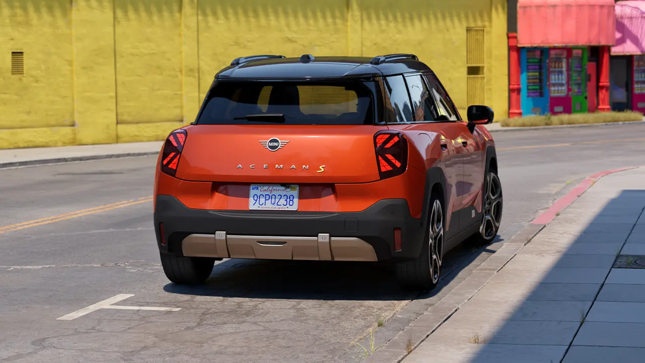 Video showcasing the rear light of an all-electric MINI Aceman in detail
