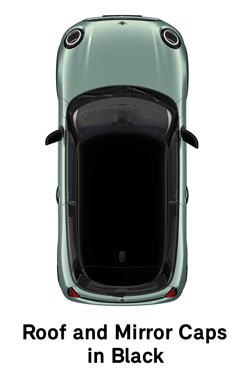 MINI Roof: Roof and Mirror Caps in Black