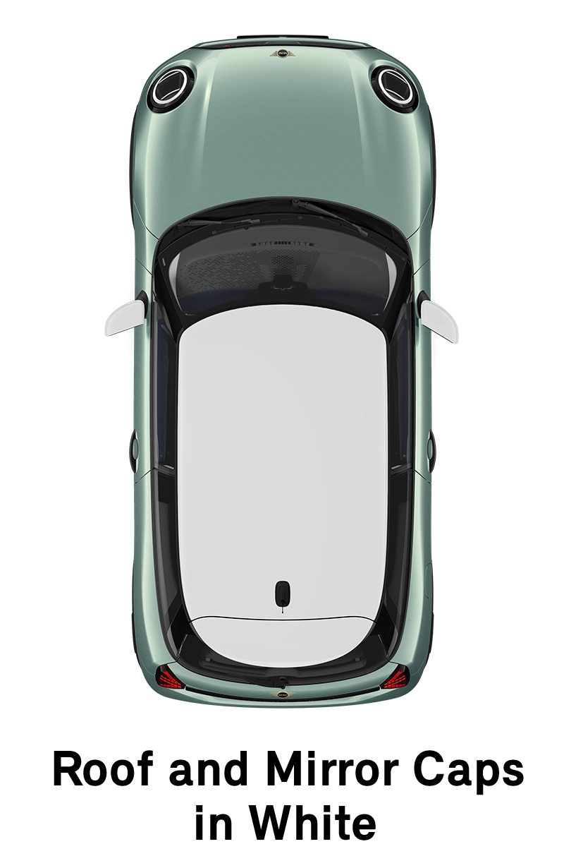 MINI Roof: Roof and Mirror Caps in White