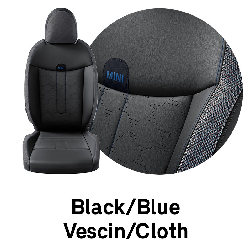 MINI Upholstery: Black/Blue - Vescin/Cloth