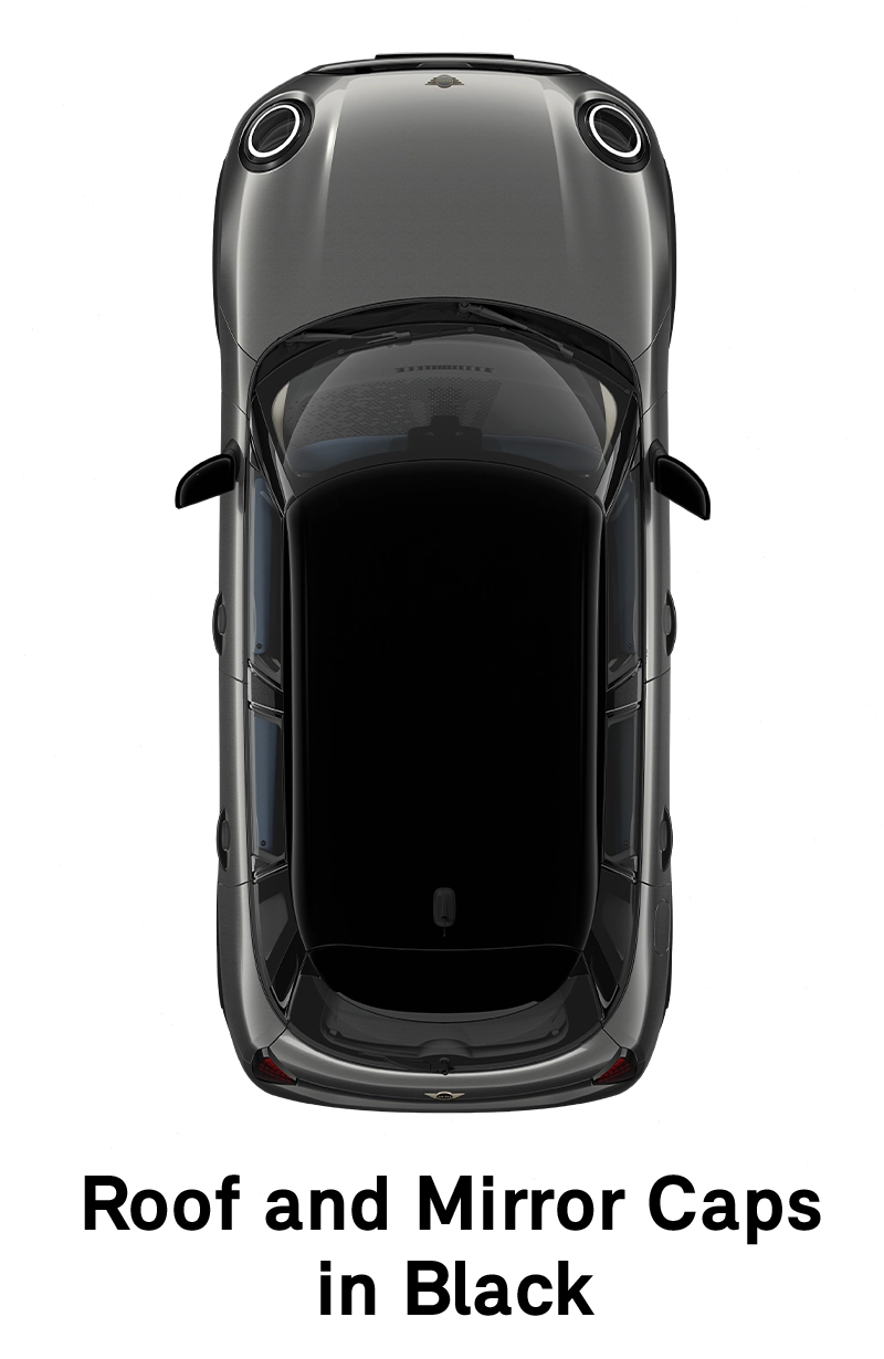 MINI Roof: Roof and Mirror Caps in Black