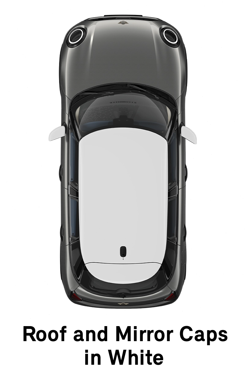 MINI Roof: Roof and Mirror Caps in White