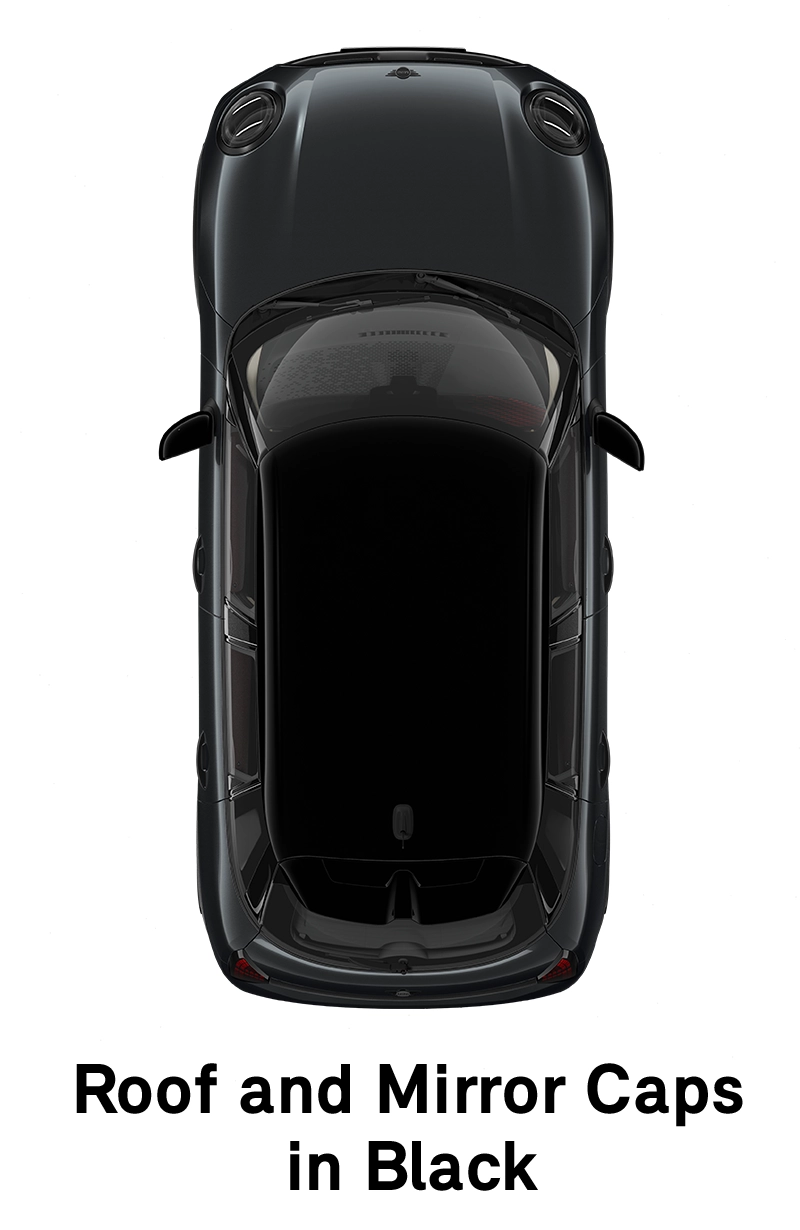 MINI Roof: Roof and Mirror Caps in Black