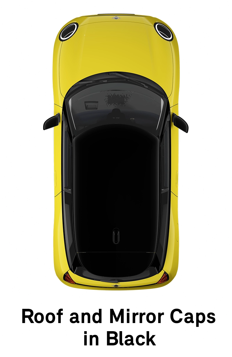 MINI Roof: Roof and Mirror Caps in Black
