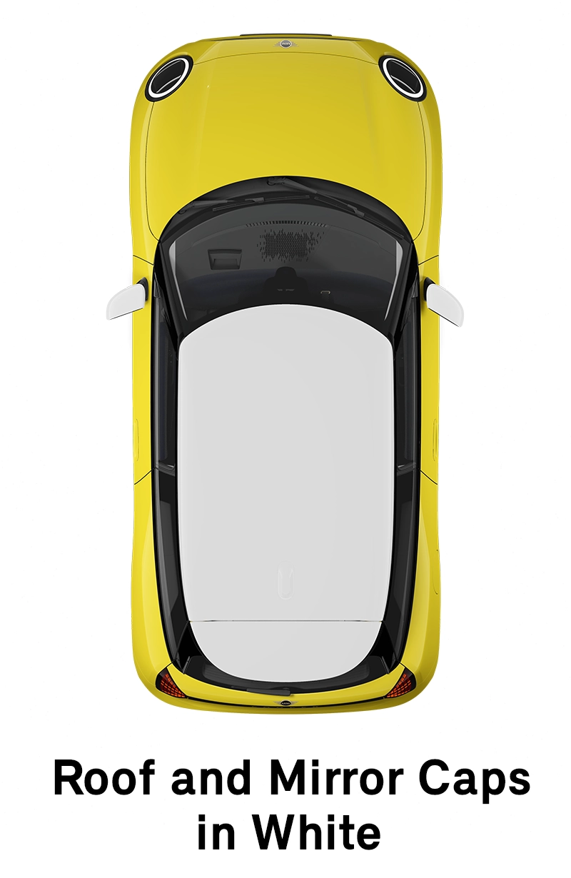 MINI Roof: Roof and Mirror Caps in White