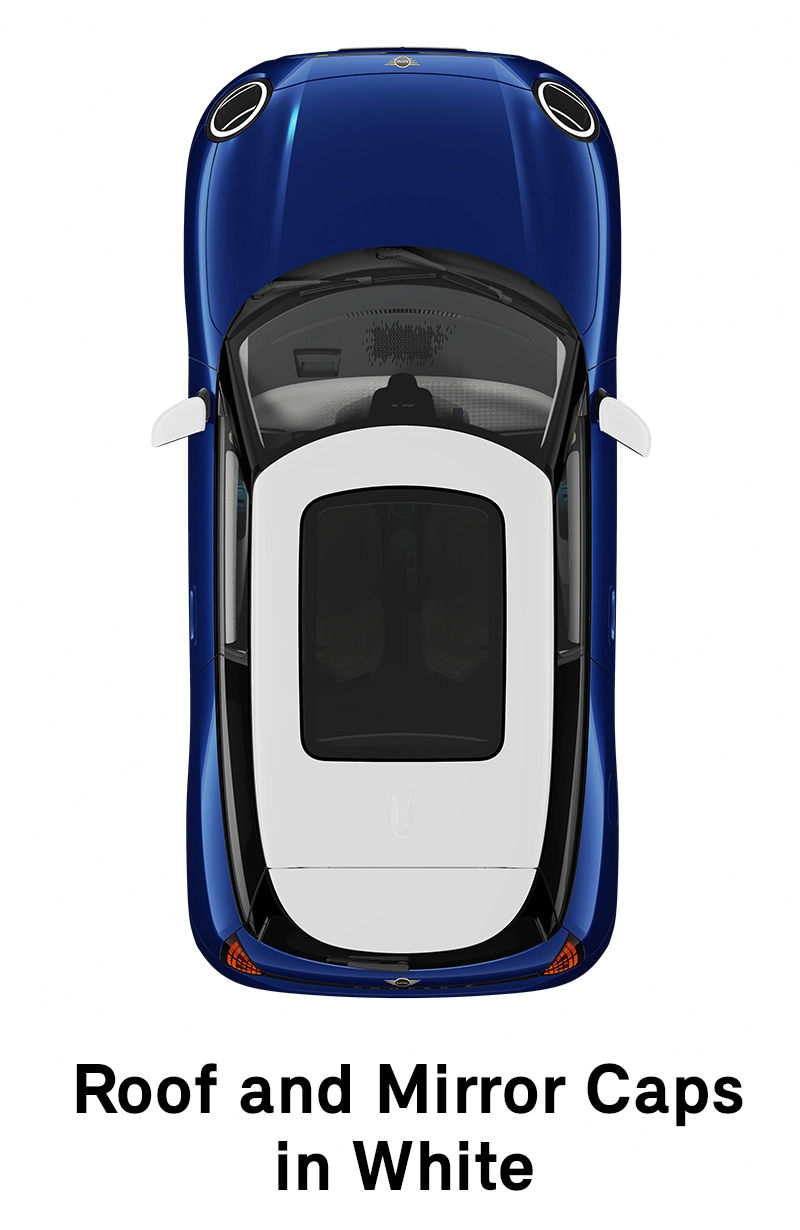MINI Roof: Roof and Mirror Caps in White