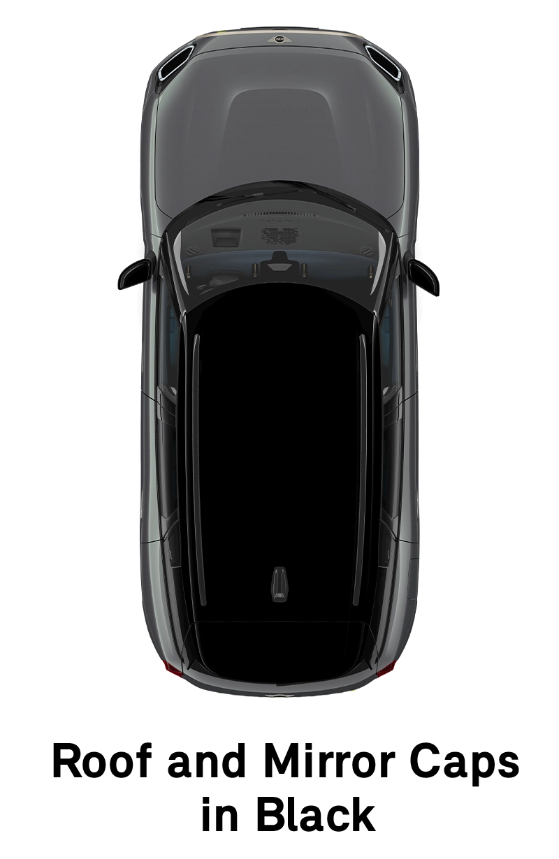 MINI Roof: Roof and Mirror Caps in Black