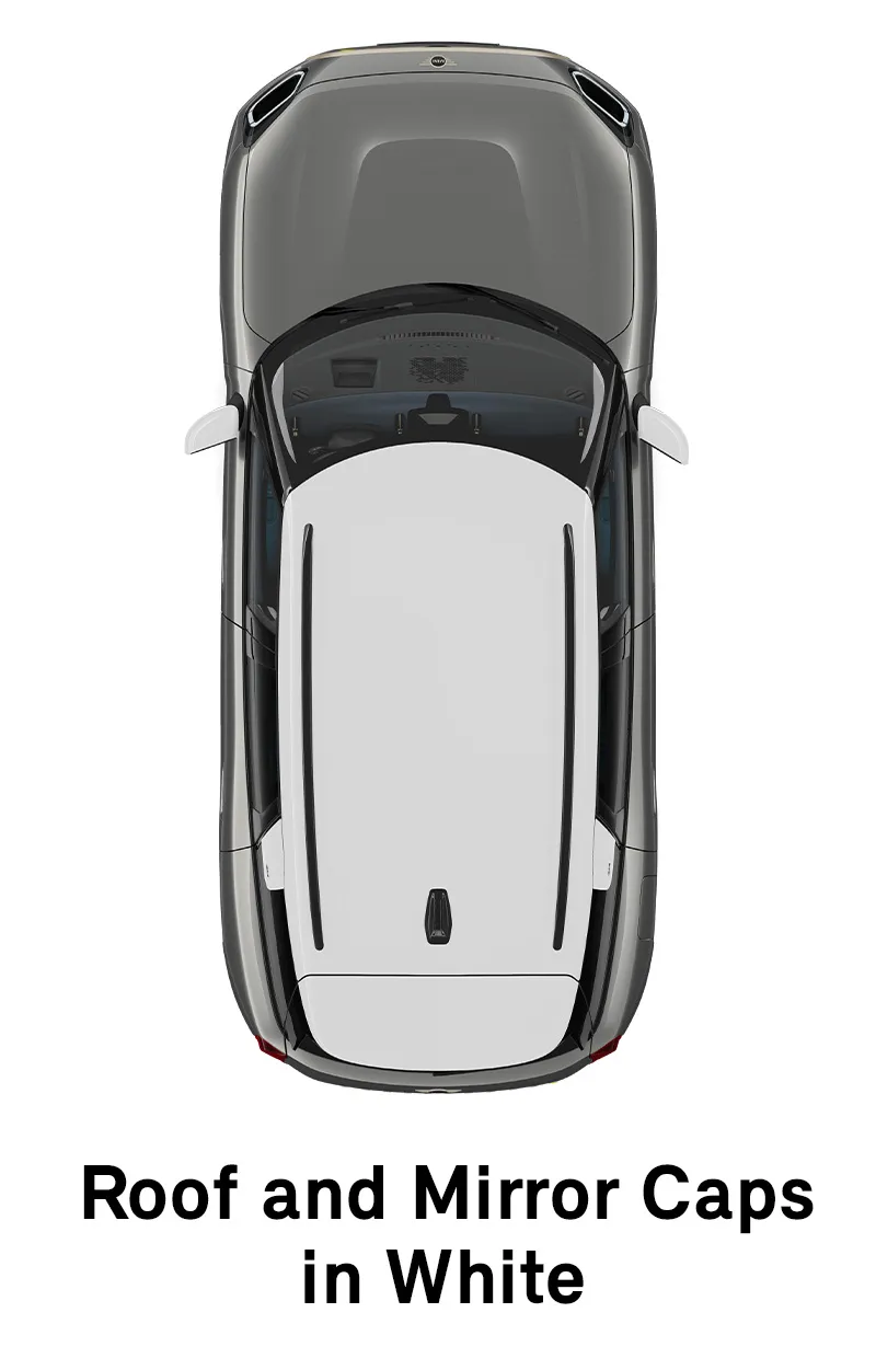 MINI Roof: Roof and Mirror Caps in White