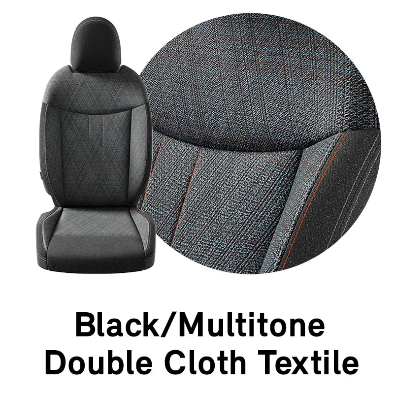 MINI Upholstery: Black Multitone Double Cloth Textile