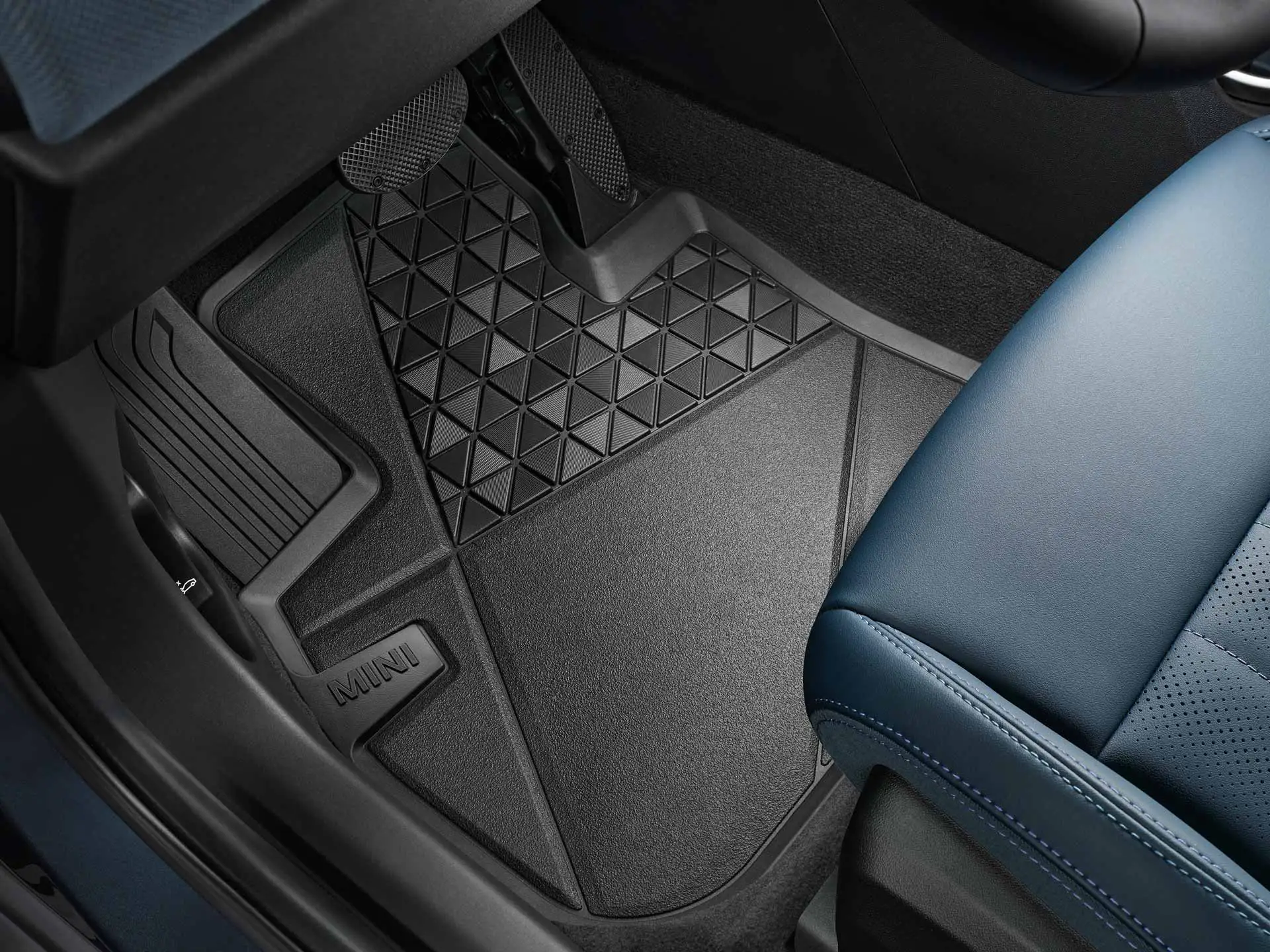 MINI All-Weather Floor Mats for the front of vehicle interior.