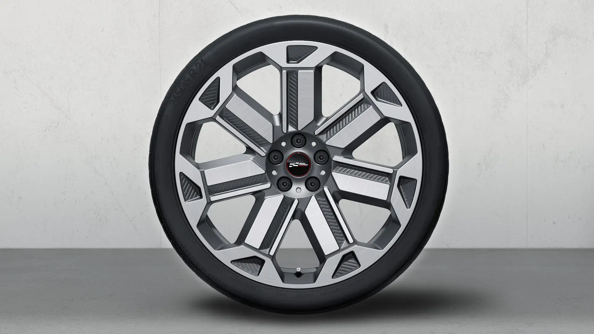 21" JCW alloy casted wheel Rallye Spoke 950 Bicolor (Frozen Gunmetal Grey, bright polished), summer complete wheel set 