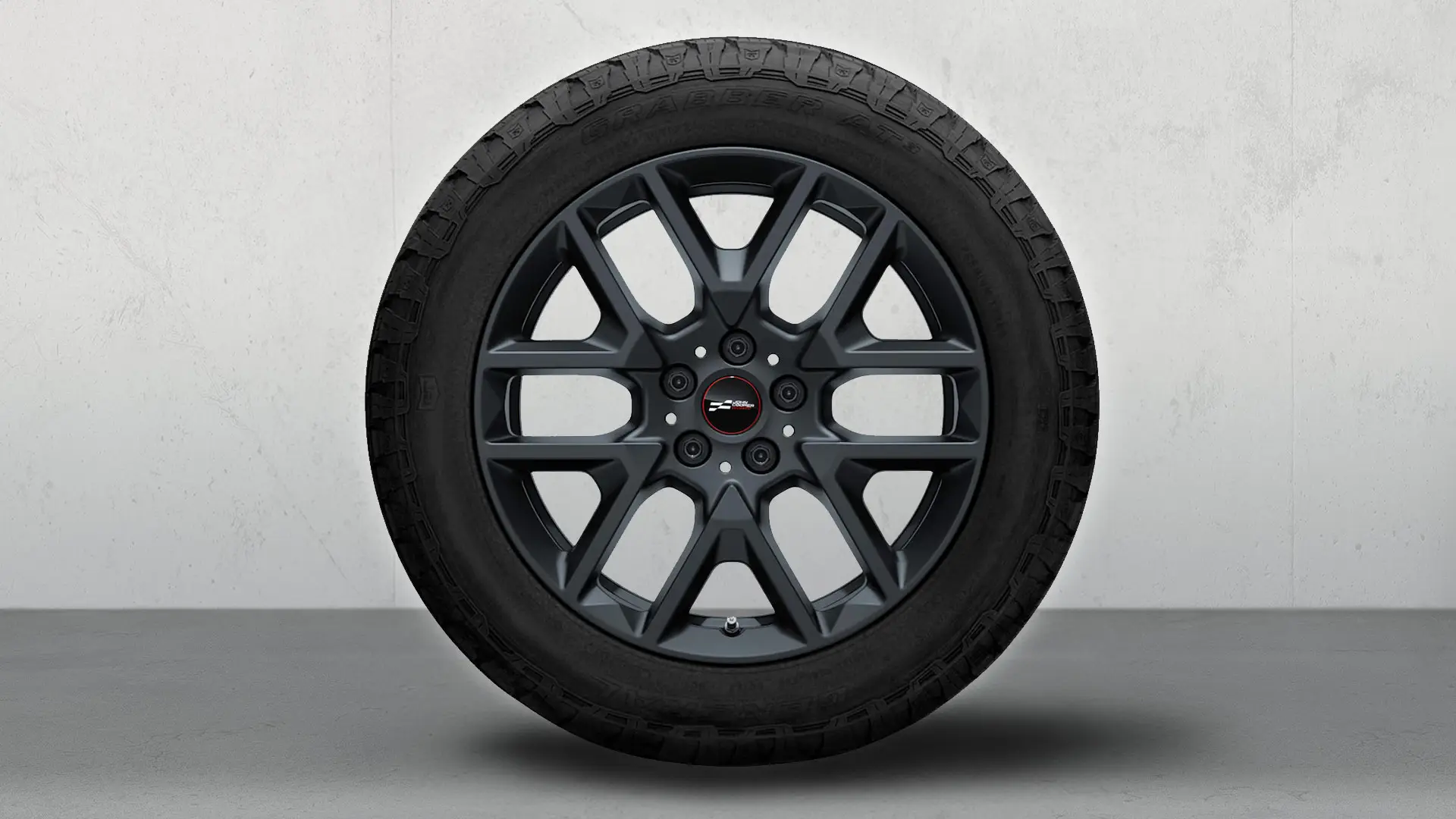 18" JCW Y-Spoke 945 alloy casted wheel in Frozen Midnight Grey. 