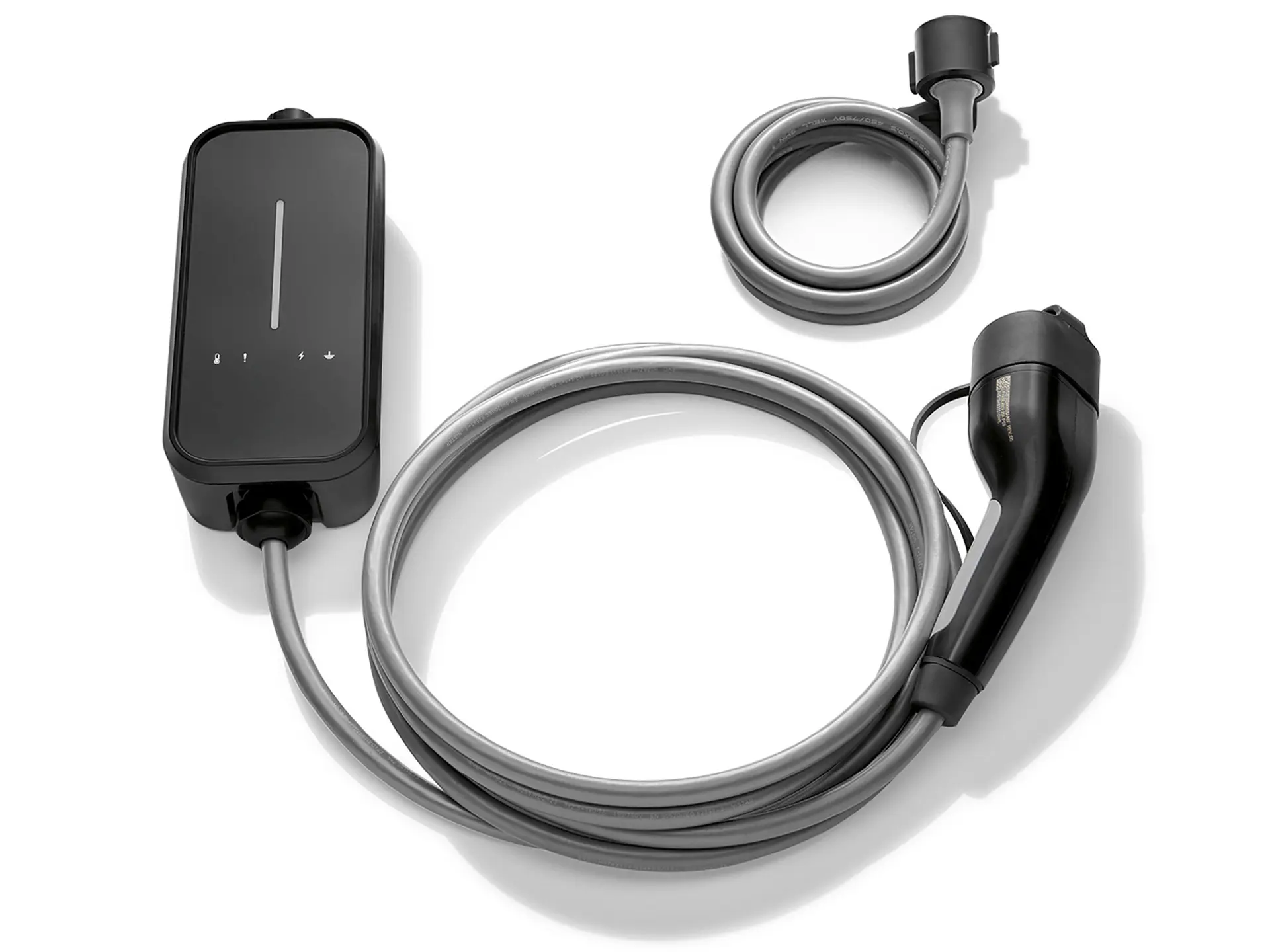 MINI Flexible Fast Charger 2.0 cable for public charging, standing alone.