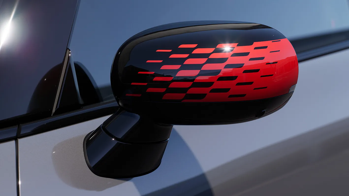 MINI John Cooper Works exterior mirror cap in John Cooper Works Chili Red.