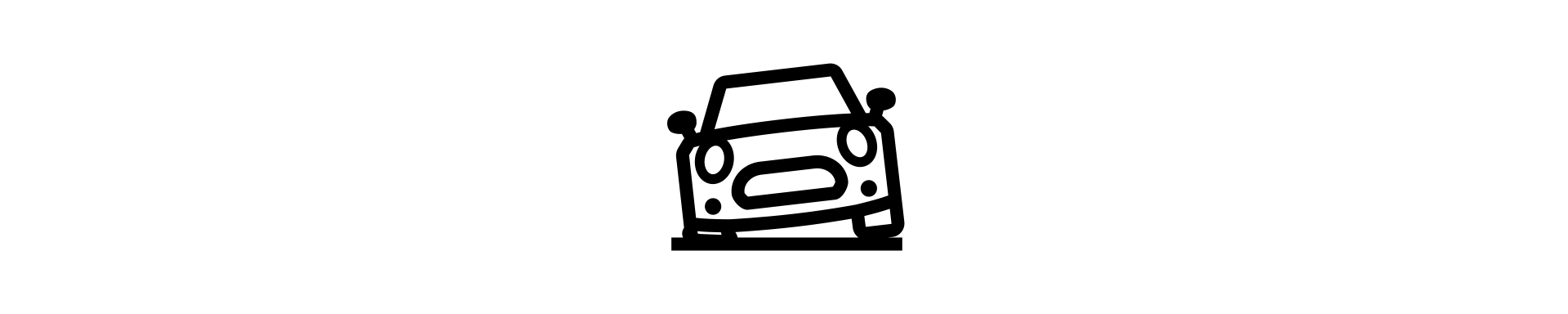 Car with a flat front tyre icon