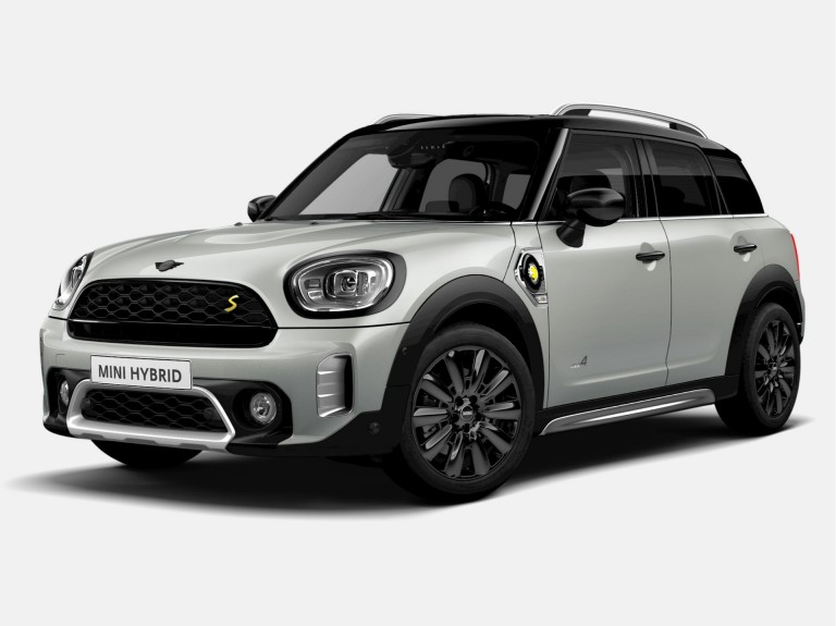 mini cooper countryman all 4 – silver and black – side view